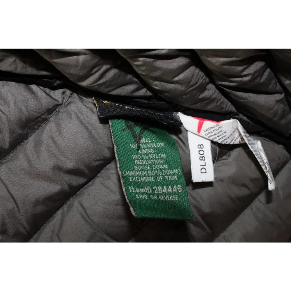 LL Bean Black Nylon Zip Hooded Ultralight Long Down Hooded Coat Size XS - Picture 11 of 12